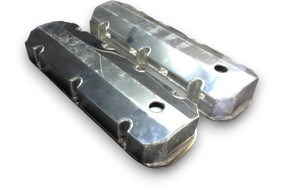 Chevy BBC 454 Fabricated Valve Covers Polished Tall w/ Hole