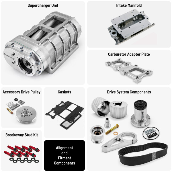 Speedmaster® PCE460.1027 Mopar Chrysler SB 318 360 LA Complete 6-71 Roots Supercharger Blower Kit