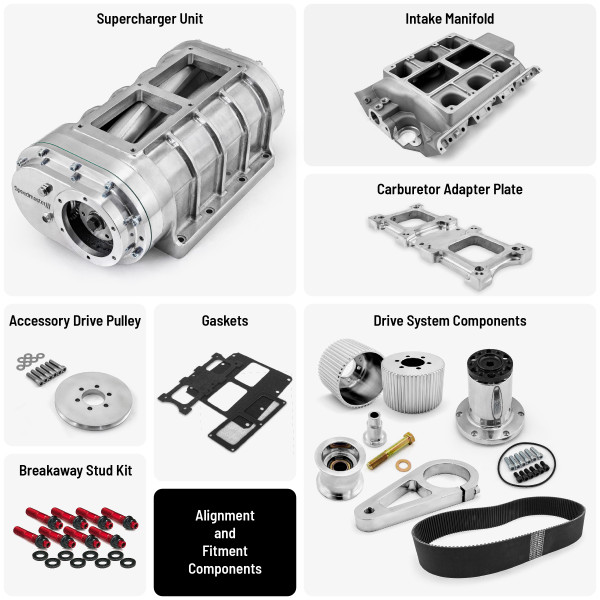 Speedmaster® PCE460.1023 Ford FE 390 428 Complete 6-71 Roots Supercharger Blower Kit