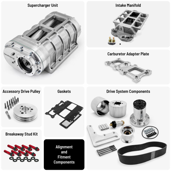 Speedmaster® PCE460.1009 Chevy SBC 350 Complete 6-71 Roots Supercharger Blower Kit