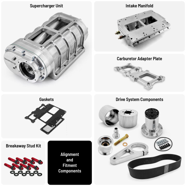 Speedmaster® PCE460.1015 Chevy GM LS1 Complete 6-71 Roots Supercharger Blower Kit