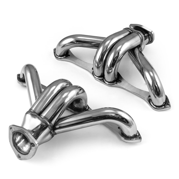 Speedmaster® PCE316.1011.07 Chevy SBC 350 1 5/8" Block Hugger Stainless Steel Exhaust Headers w/ S/S Flange