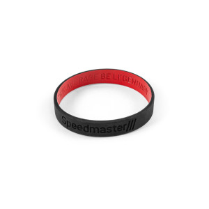 Speedmaster Signature Tonal Silicone Wristband Black + Red
