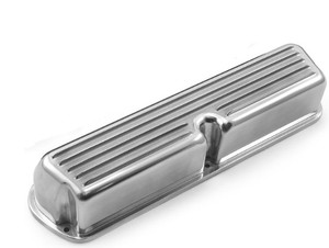 Ford SB 289 302 351 Windsor Nostalgic Finned Aluminum Valve Covers Tall w/o Hole