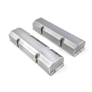 Chevy SBC 350 Chrome Fabricated Valve Covers - Tall w/o Hole