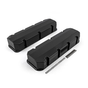 Chevy BBC 454 Fabricated Valve Covers Black Tall w/o Hole