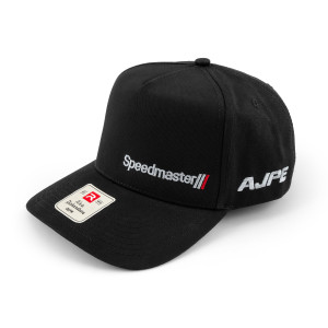 Speedmaster x MJ Racing 5-Panel Curved Brim Snapback Cap - Black