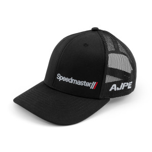 Speedmaster x MJ Racing Mesh Back Trucker Style Snapback Hat - Black