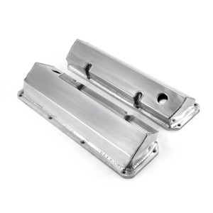 Ford 351C Cleveland Polished Fabricated Valve Covers Tall w/ Hole