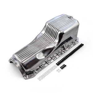 Chevy BBC 454 2Pc Gen 4 1965 - 1990 Polished Finned Aluminum Oil Pan