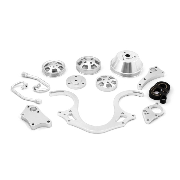 Speedmaster : Outlet® OUT-29665281 Chevy BBC 454 Polished Aluminum Serpentine Engine Pulley & Short Water Pump Kit