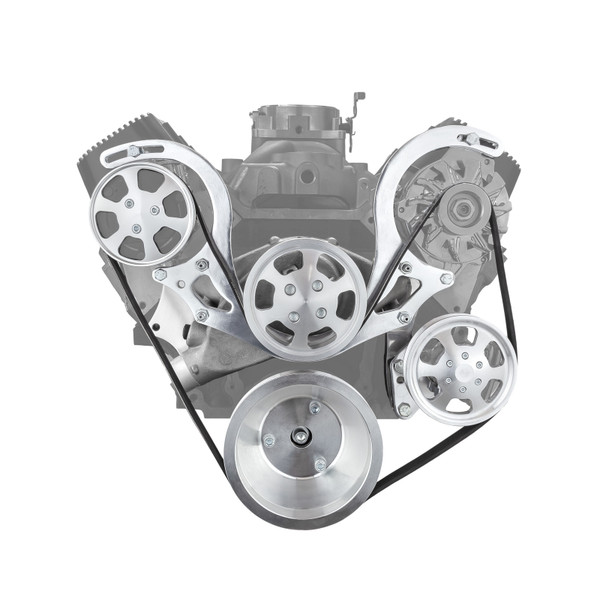 Speedmaster : Outlet® OUT-29665281 Chevy BBC 454 Polished Aluminum Serpentine Engine Pulley & Short Water Pump Kit