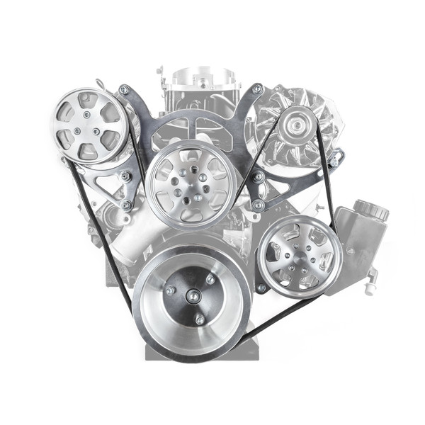 Speedmaster : Outlet® OUT-29774305 Chevy SBC 350 Aluminum Complete Serpentine Engine Pulley Kit - Polished