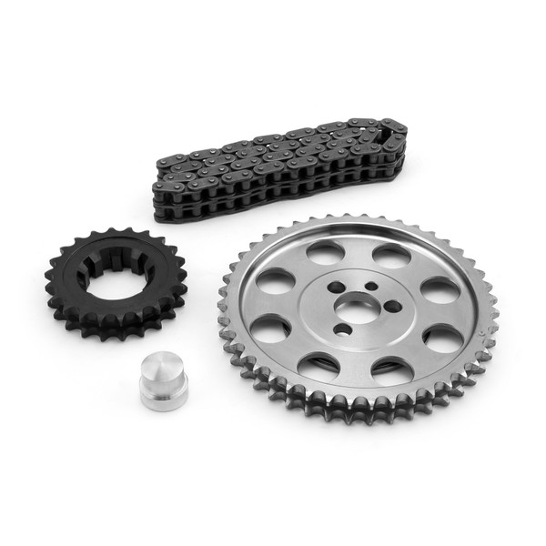 Speedmaster : Outlet® OUT-29797648 Chevy SBC 350 Double Roller 9 Keyway Billet Steel Timing Chain Kit (Tor/Brg)