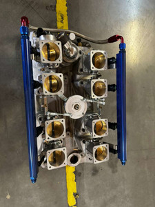 Chevy SBC 350 Downdraft EFI Stack Intake Manifold System Satin